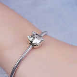 925 Silver Dog Buddy & Paw Dangle Charm Beads for Bracelet DIY Jewelry