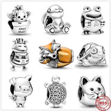 925 Silver Cactus Animal Charm for DIY Jewelry