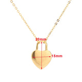 Heart Lock Pendant Necklace for Women in Stainless Steel