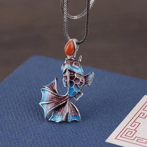 Cloisonne Pendant Necklace Chinese Charm Women's Jewelry