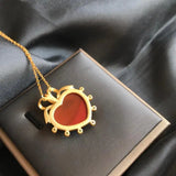 Enamel Porcelain Love Pendant Necklace - Small Fresh Romantic Fairy Charm