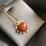 Enamel Porcelain Love Pendant Necklace - Small Fresh Romantic Fairy Charm