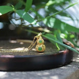 Silver Hetian Chalcedony Gourd Pendant Necklace