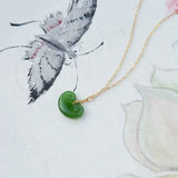 Silver Inlaid Hetian Jade Yuanbao Pendant Necklace Chinese Retro Charm Jewelry