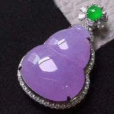 Silver Inlaid Purple Chalcedony Necklace for Women Retro Jewelry