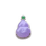 Silver Inlaid Purple Chalcedony Necklace for Women Retro Jewelry