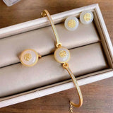 Silver Inlaid Hetian Jade Earrings, Retro Chinese Craft Charm Women's Jewelry