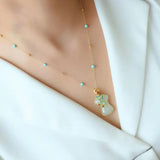 Hetian Jade Pendant Necklace Silver Inlaid Cheongsam Women's Jewelry