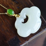Silver Inlaid Hetian Jade Pendant Necklace - Chinese Retro Charm Jewelry