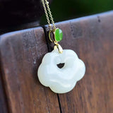 Silver Inlaid Hetian Jade Pendant Necklace - Chinese Retro Charm Jewelry