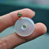 Silver Inlaid Hetian Jade Round Pendant Necklace, Chinese Retro Charm Jewelry