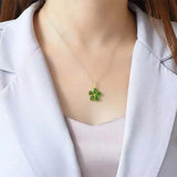 Silver Inlaid Natural & Qingtian Jade Drop Pendant Necklace
