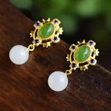 Chinese Retro Silver Inlaid Earrings - Unique Craft Jewelry
