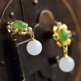 Chinese Retro Silver Inlaid Earrings - Unique Craft Jewelry