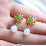 Chinese Retro Silver Inlaid Earrings - Unique Craft Jewelry