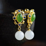 Chinese Retro Silver Inlaid Earrings - Unique Craft Jewelry