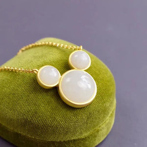 Silver Hetian Chalcedony Animal Pendant Necklace, Zodiac Fairy Jewelry