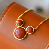 Silver Inlaid Hetian Chalcedony Zodiac Animal Pendant Necklace