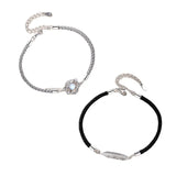 Moonstone Feather Pendant Bracelet Set