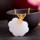 Chinese Retro Cloud Pendant Necklace Silver Natural Women's Jewelry