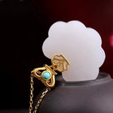 Chinese Retro Cloud Pendant Necklace Silver Natural Women's Jewelry