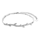 Silver Tree Trunk Branch Couple Bracelet Long Distance Love Jewelry