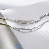 Silver Tree Trunk Branch Couple Bracelet Long Distance Love Jewelry