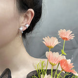 Silver Zircon Star Tassel Earrings SE1658