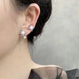 Silver Zircon Star Tassel Earrings SE1658