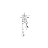 Silver Zircon Star Tassel Earrings SE1658