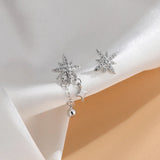 Silver Zircon Star Tassel Earrings SE1658