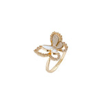 Diamond Butterfly Mother-of-Pearl Open Ring - Party Jewelry