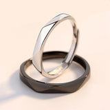 Geometric Couple Rhombus Wedding Ring Set