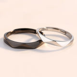 Geometric Couple Rhombus Wedding Ring Set