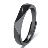 Geometric Couple Rhombus Wedding Ring Set
