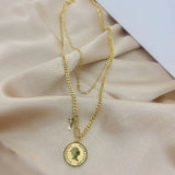 Vintage Head Coin Pendant Necklace for Women