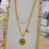 Vintage Head Coin Pendant Necklace for Women
