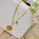 Vintage Head Coin Pendant Necklace for Women