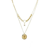 Titanium Steel Pendant Double Layer Necklace Retro Clavicle Chain