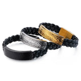 Men's and Women's Leather Stainless Steel Bracelet