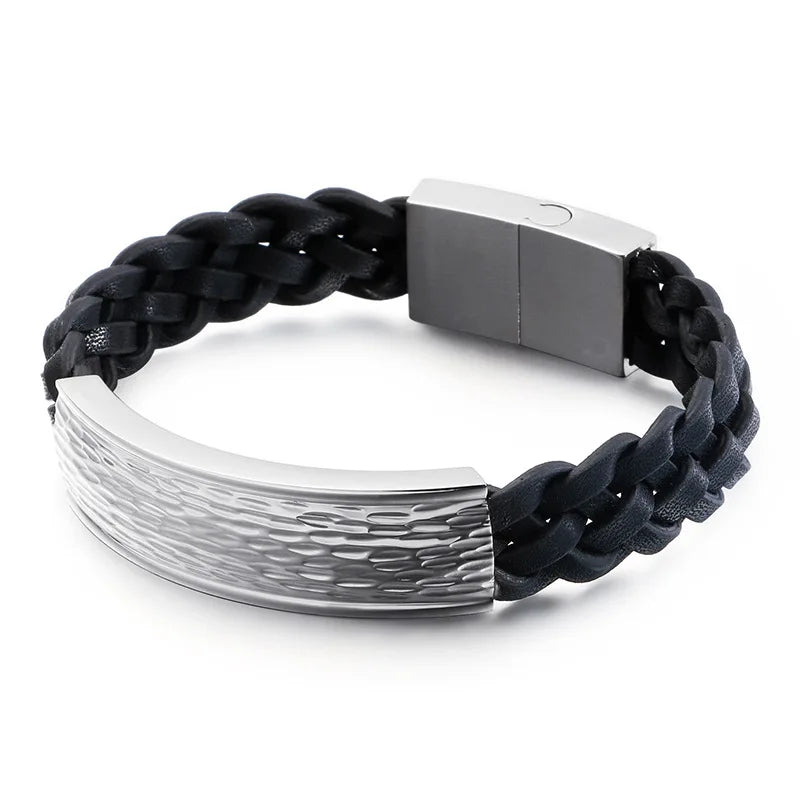Men's & Women's Leather Stainless Steel Bracelet