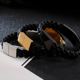 Men's and Women's Leather Stainless Steel Bracelet
