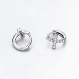 925 Silver Micro Pave CZ Cross Earrings
