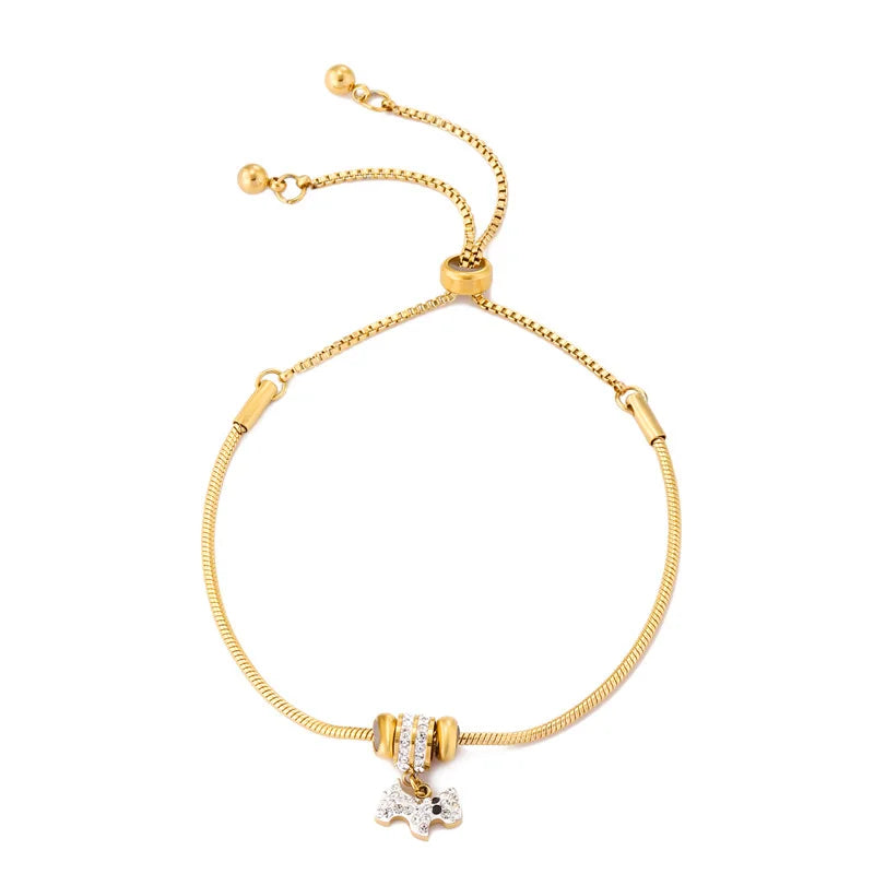 Adjustable Titanium Steel Bracelet for Women, Small Waist Fine Drill Pony Design