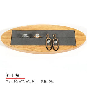 Solid Wood Elastic Ring Tray Display Stand