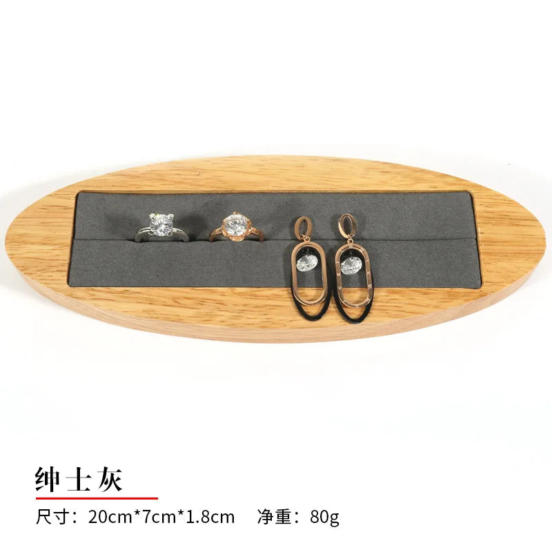 Solid Wood Elastic Ring Tray Display Stand