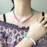 Bohemian Pearl Pendant Necklace Set