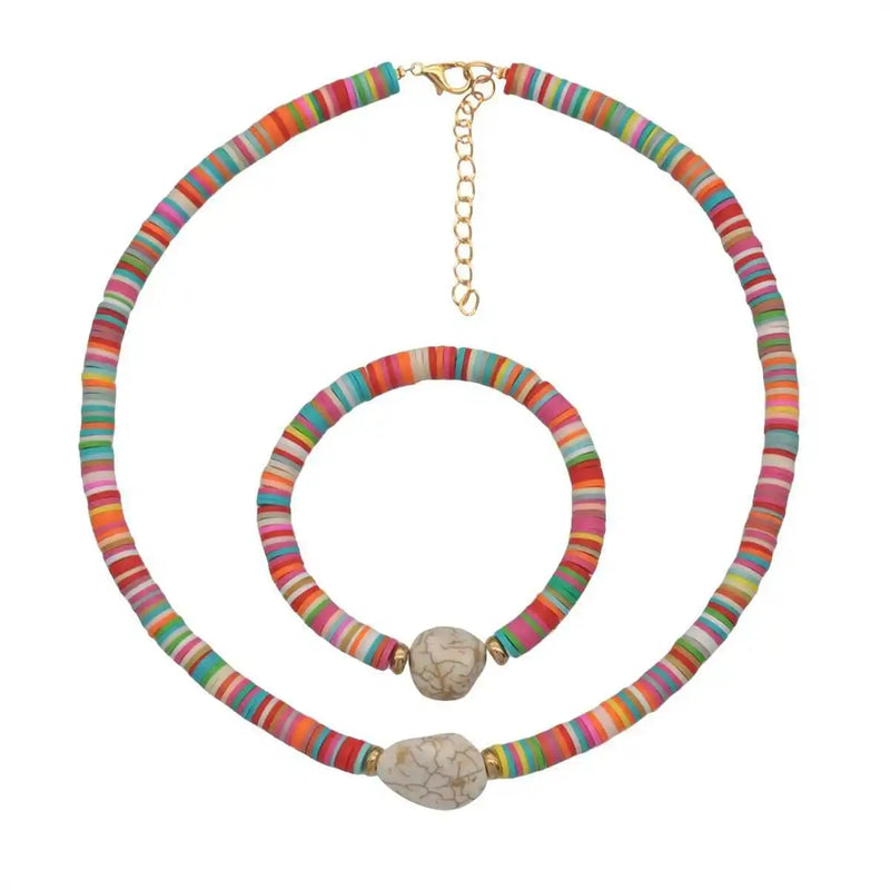 Bohemian Pearl Pendant Necklace Set
