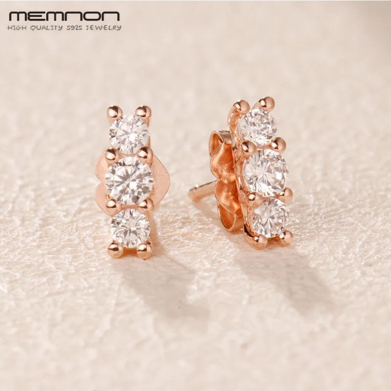 925 Silver Spring Rose Sparkling Studs Earrings for Women