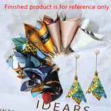 50pcs Rayon Tassel Floral Print DIY Jewelry Earring Pendant Accessory